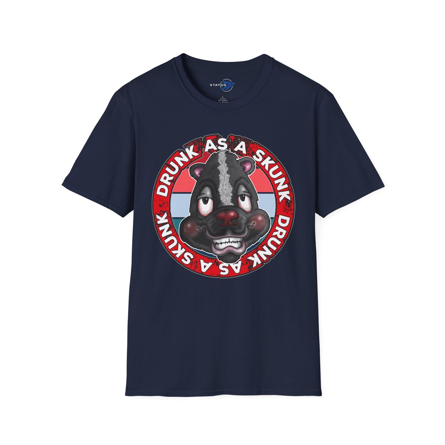 Drunk as a Skunk Graphic T-Shirt — Funny Skunk Cartoon Tee