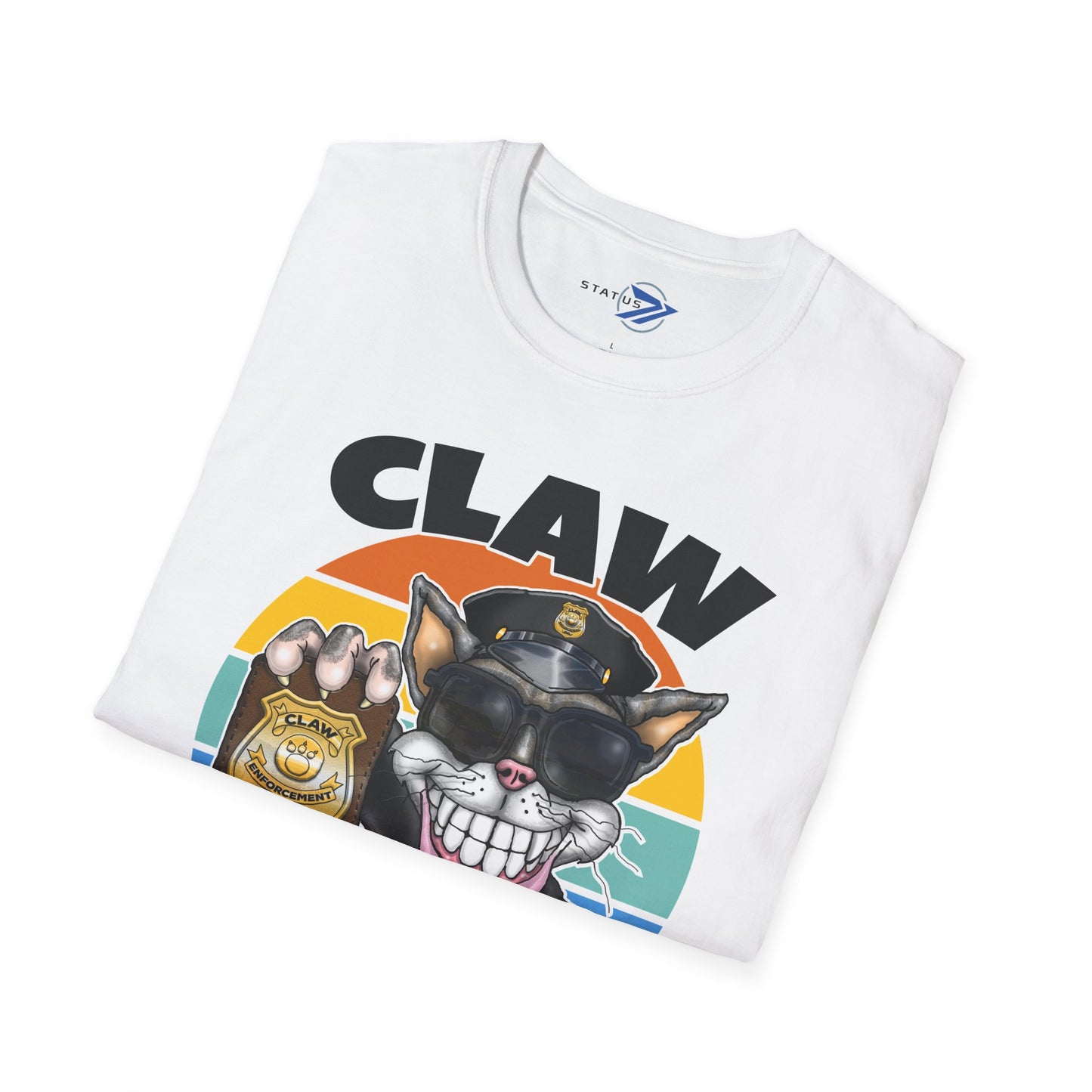 Claw Enforcement T-Shirt — Funny Police Cat Badge Tee