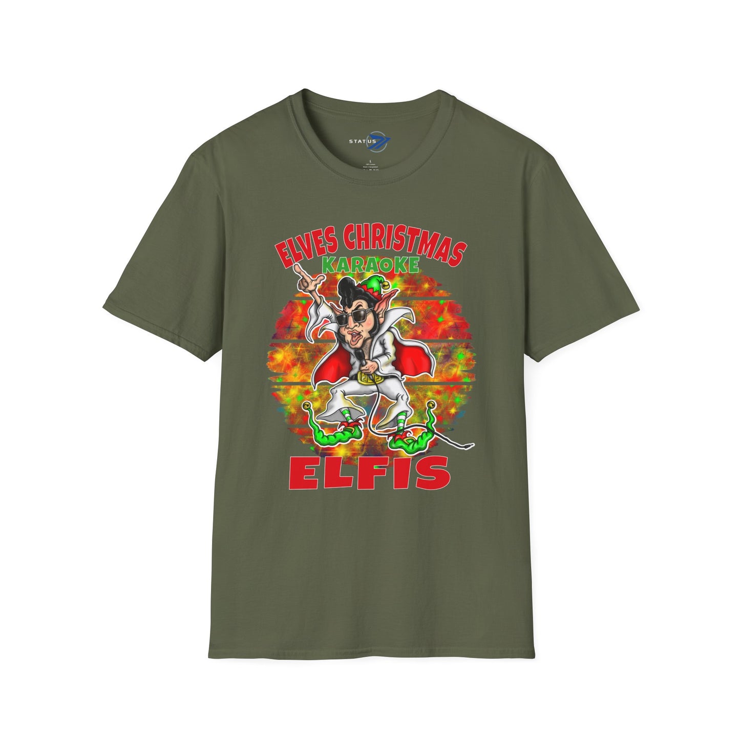 Elfis Christmas T-Shirt — 'Elves Christmas Karaoke' Retro Holiday Tee
