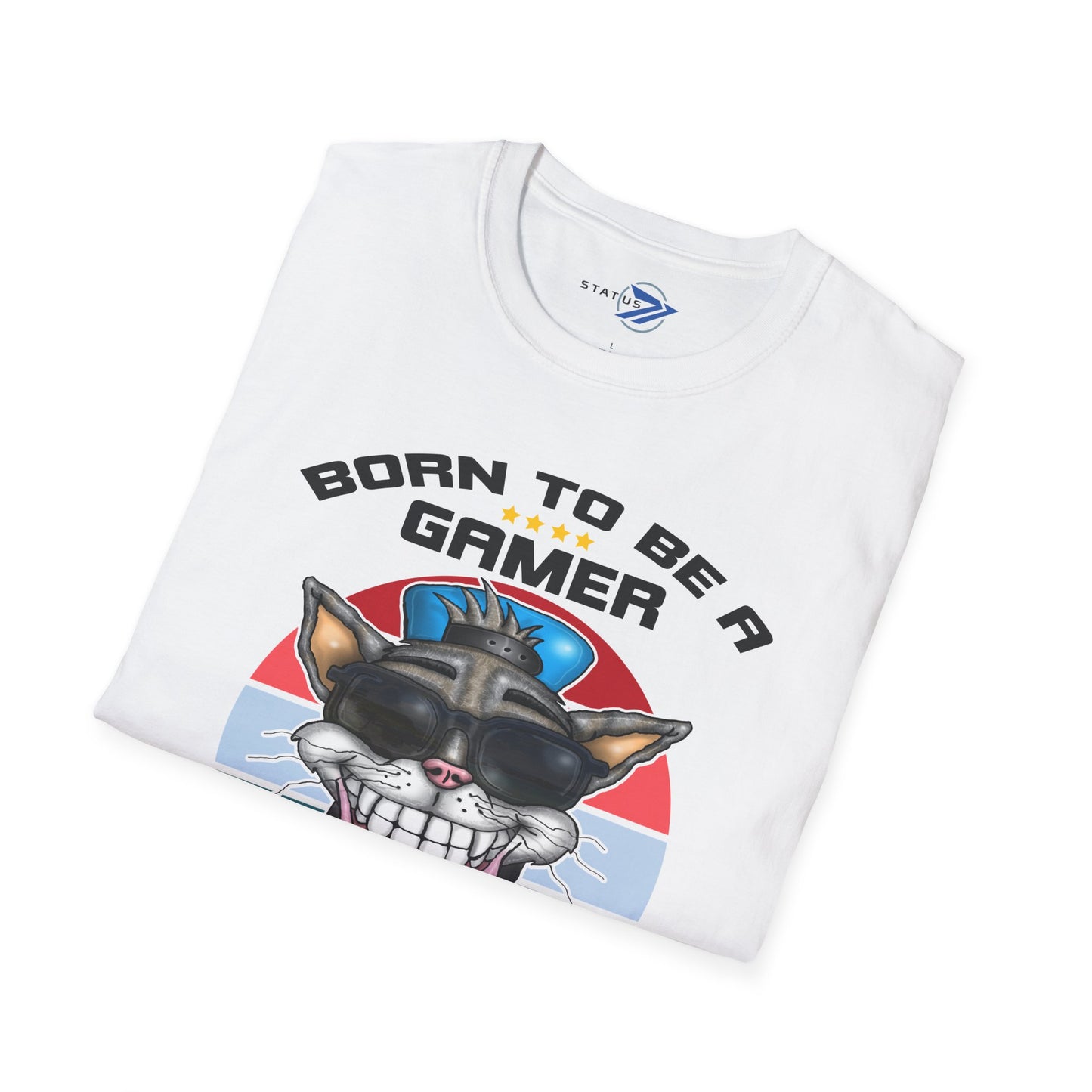 Gamer Cat T-Shirt – "Born to Be a Gamer" Retro Graphic (Lives: 9)