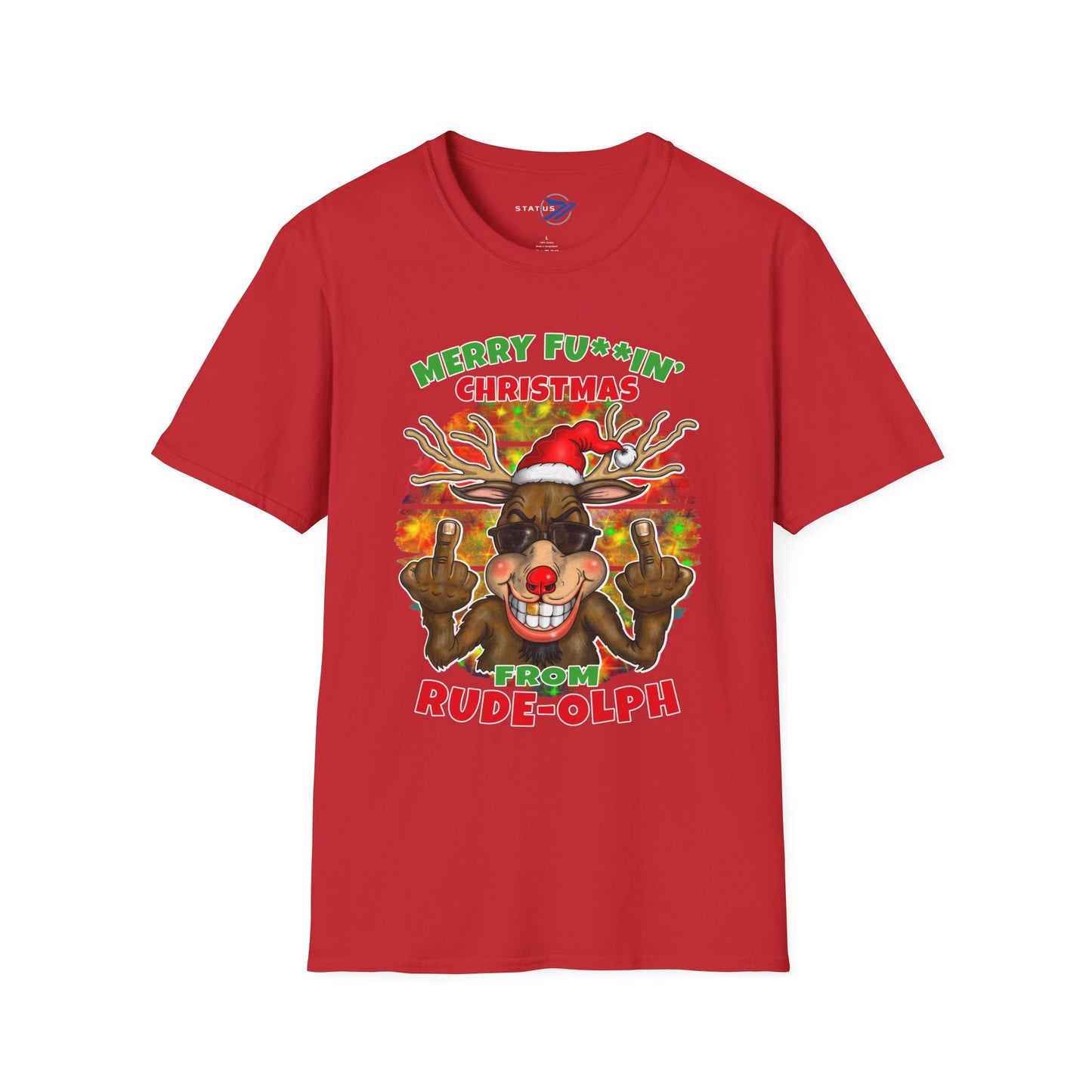 Rude-olph Christmas T-Shirt – Merry F***in' Christmas Funny Reindeer Tee