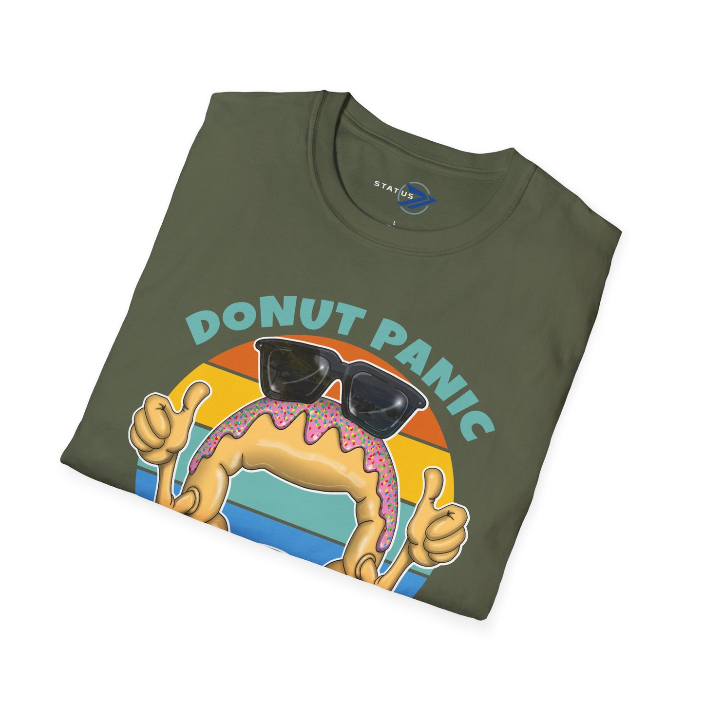 Donut Panic T-Shirt — "Just Go With The Dough" Funny Bakery Graphic Tee