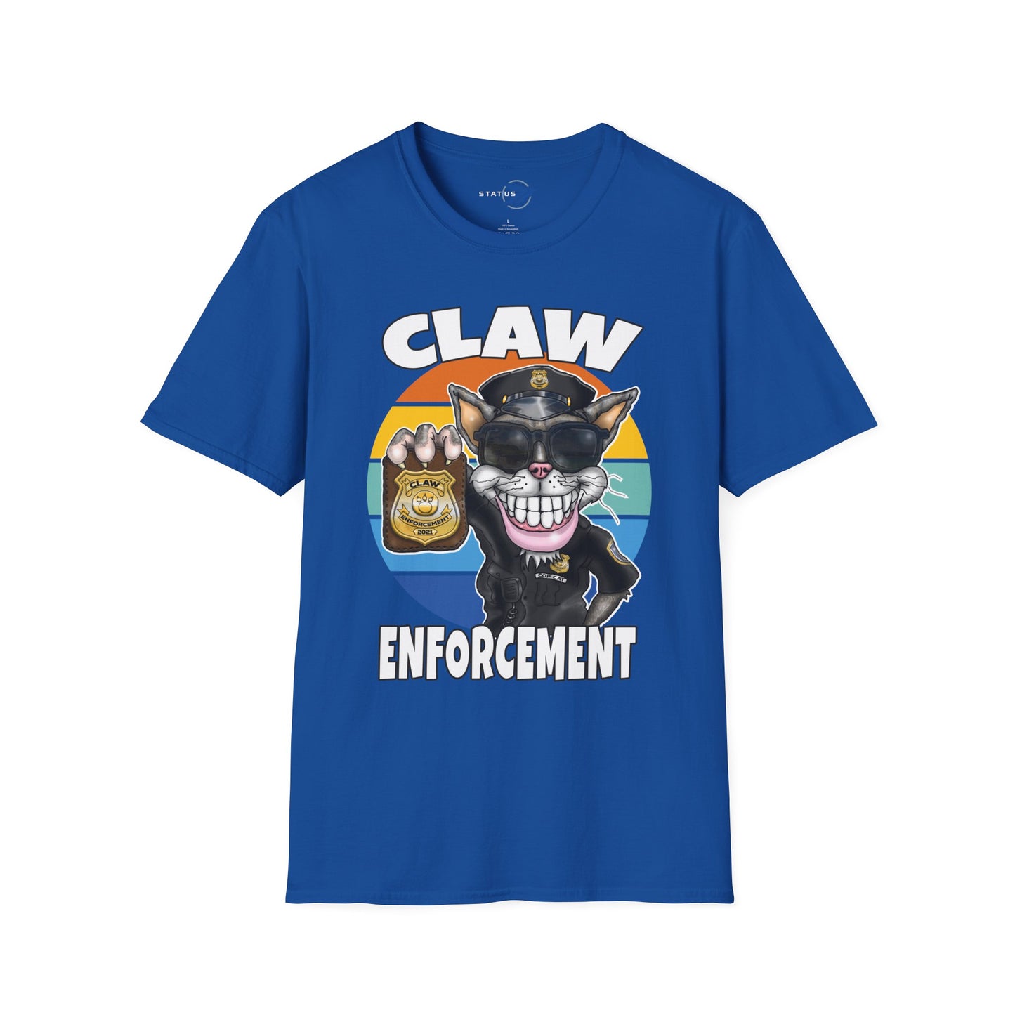 Claw Enforcement T-Shirt — Funny Police Cat Badge Tee