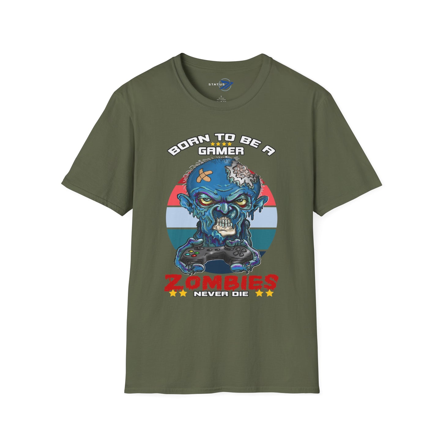 Zombie Gamer T-Shirt — "Born to Be a Gamer" Retro Horror Tee