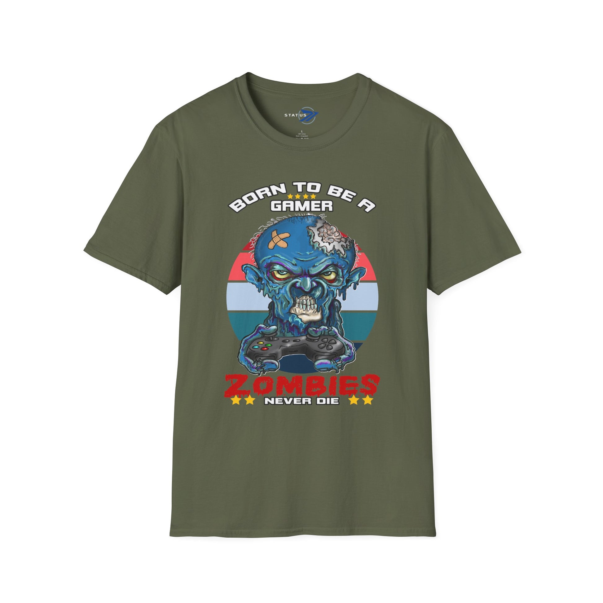 Zombie Gamer T-Shirt — "Born to Be a Gamer" Retro Horror Tee