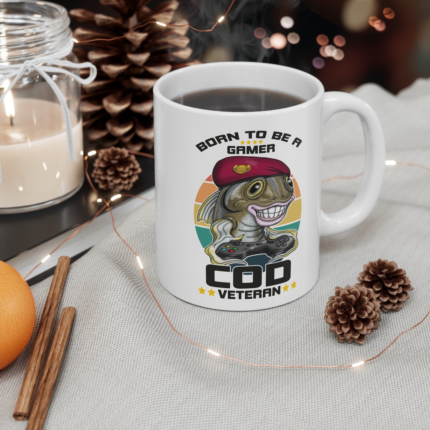 Gamer Mug - "Born to Be a Gamer" COD Veteran Ceramic Coffee Mug