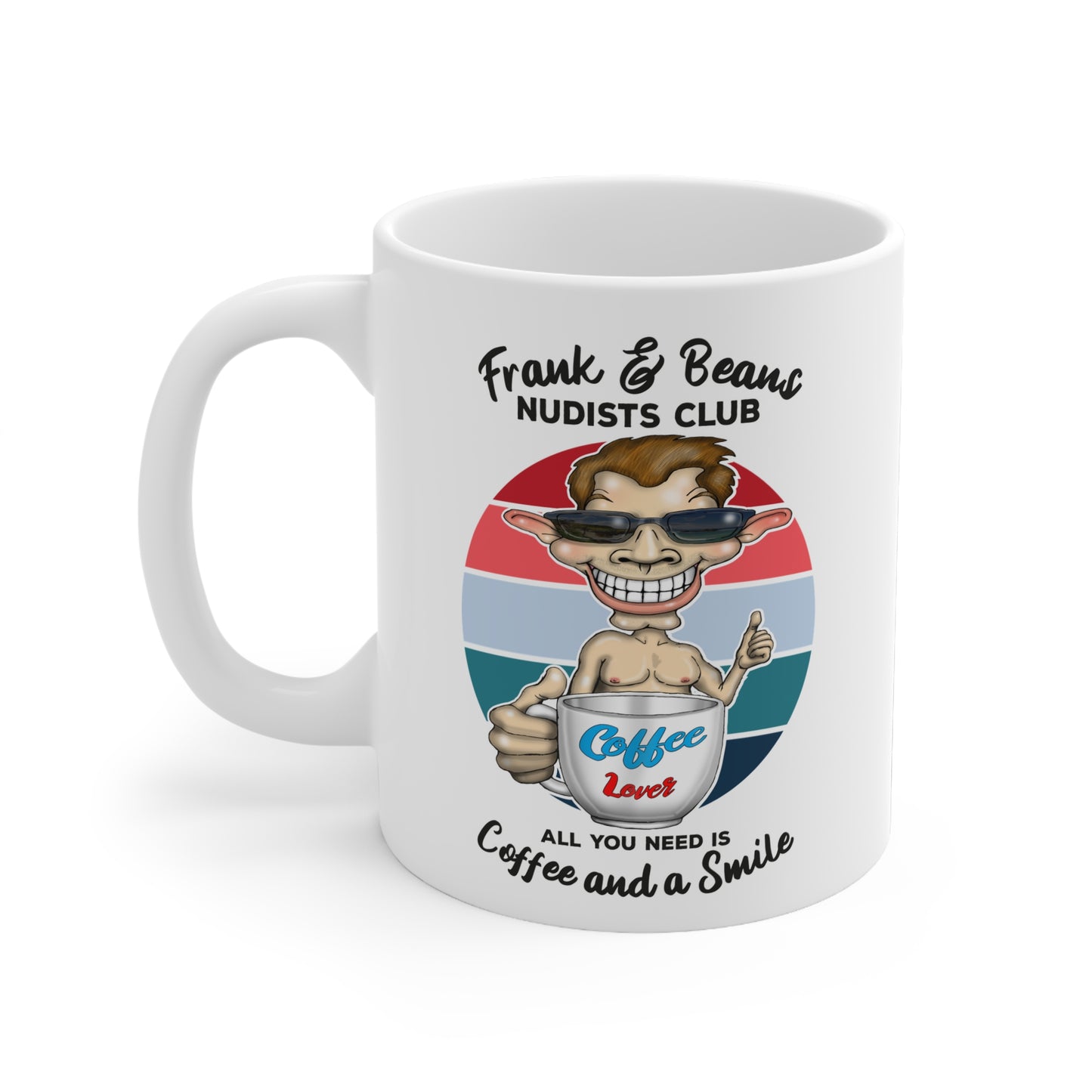 Coffee Mug — "Frank & Beans Nudists Club" Funny Retro Coffee Lover Gift