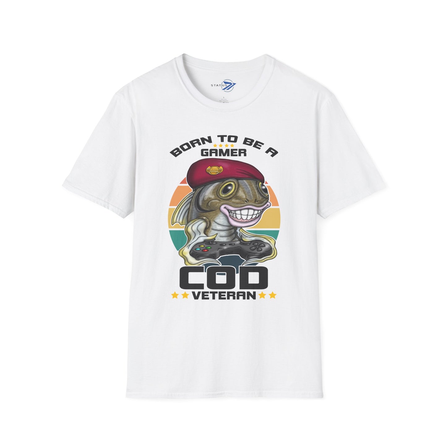 COD Veteran Gamer T-Shirt — "Born to Be a Gamer" Funny Fish Controller Tee
