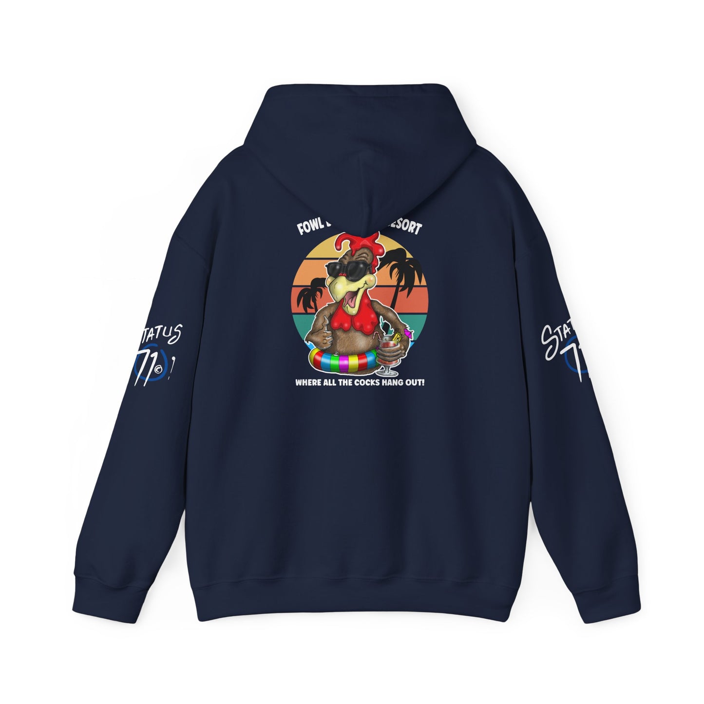 Funny Nudist Resort Hoodie — "Where All the Cocks Hang Out" Cheeky Summer Pullover