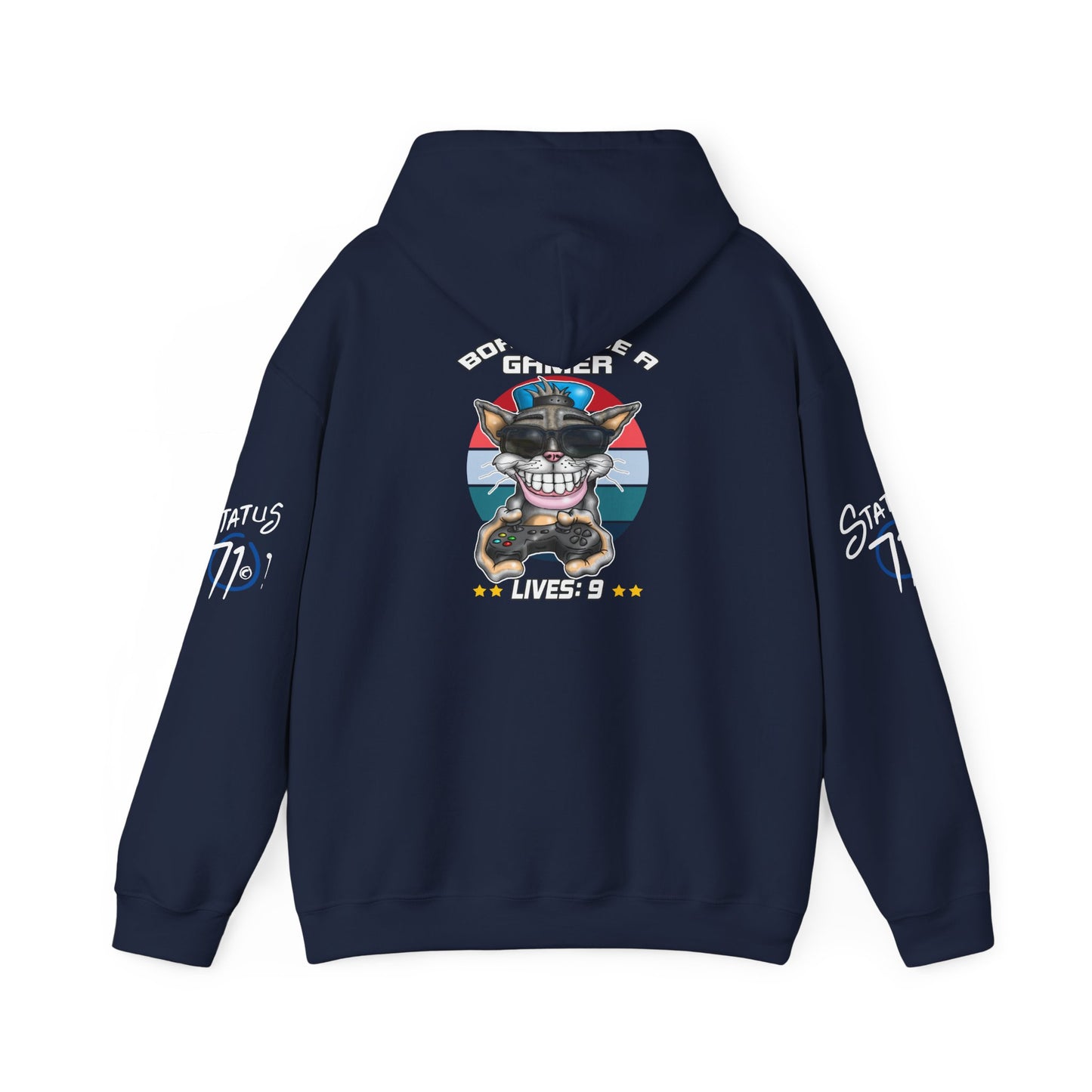 Gamer Cat Hoodie — Funny Gamer Cat Design on Back