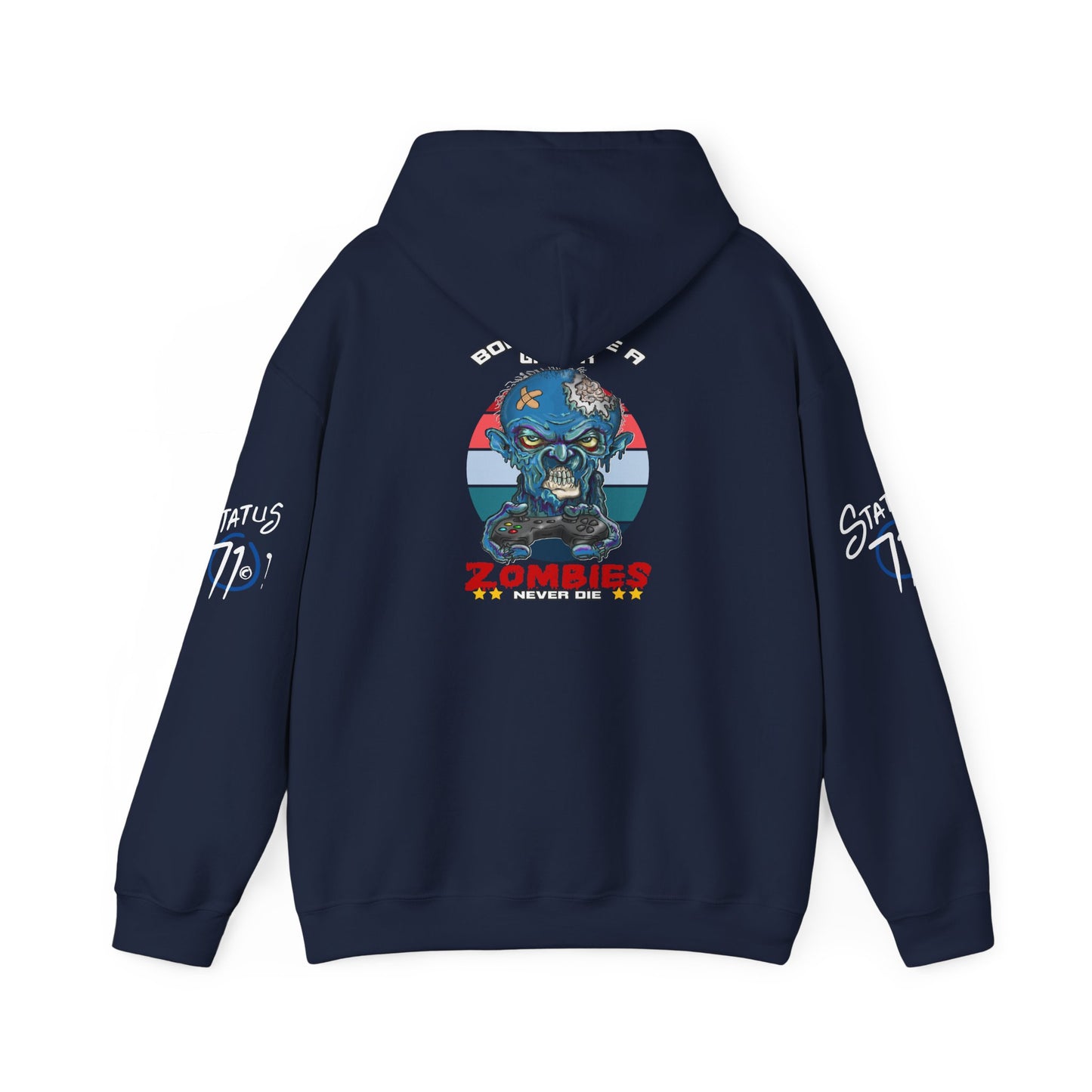 Funny Zombie Gaming Hoodie — Back Graphic Gaming Zombie Design