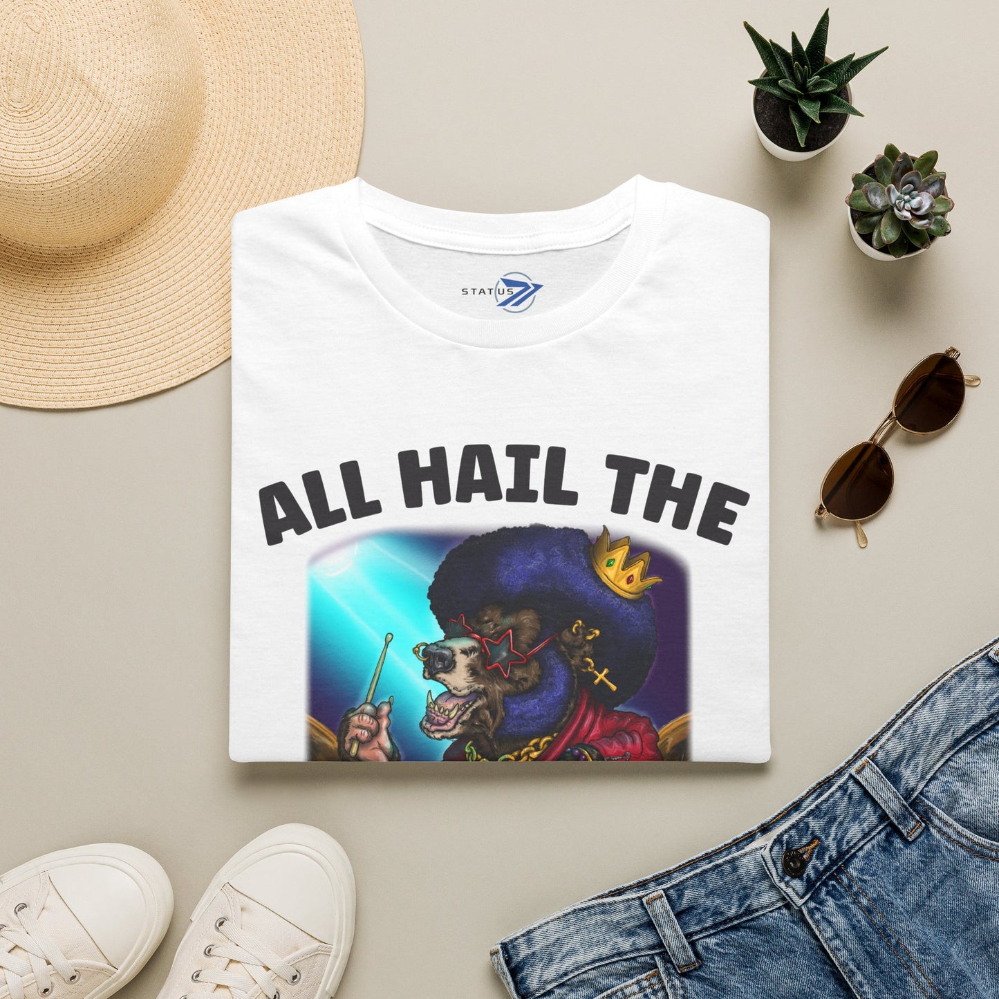 All Hail the Funking Drummer T-Shirt — Retro Funk Drum King Graphic Tee
