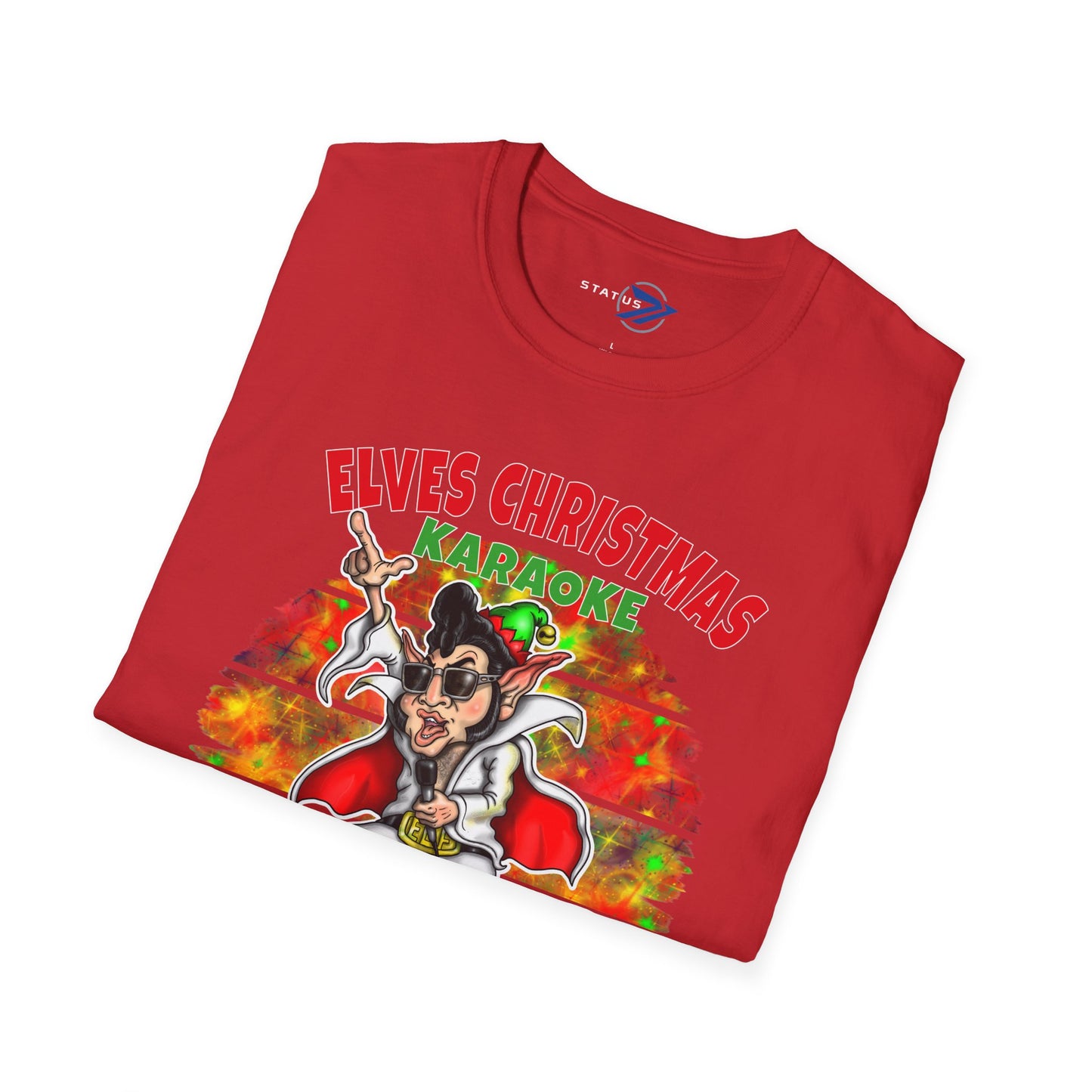Elfis Christmas T-Shirt — 'Elves Christmas Karaoke' Retro Holiday Tee
