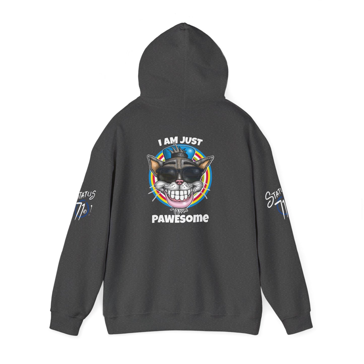 Funny 'I Am Just Pawesome' Cat Hoodie