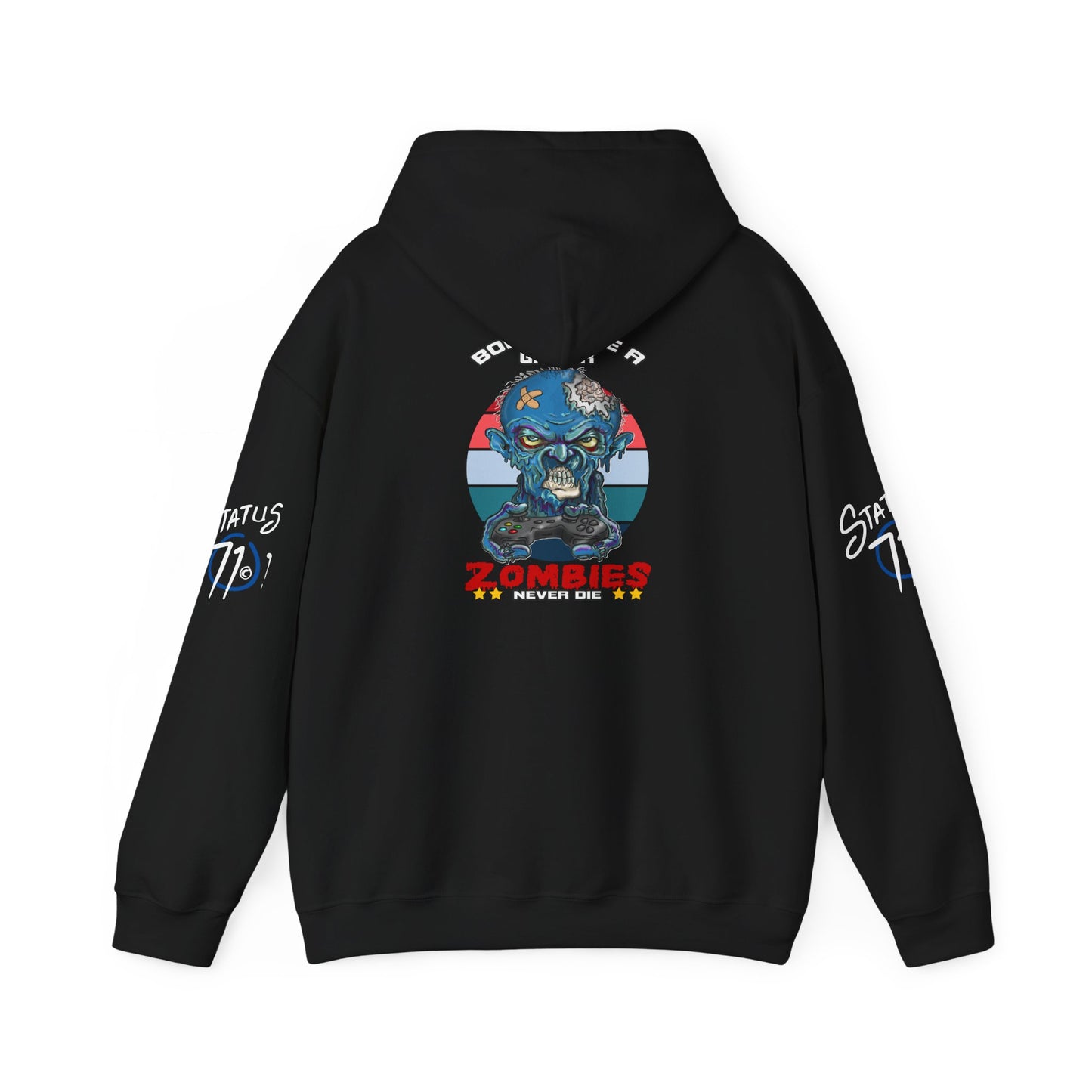 Funny Zombie Gaming Hoodie — Back Graphic Gaming Zombie Design