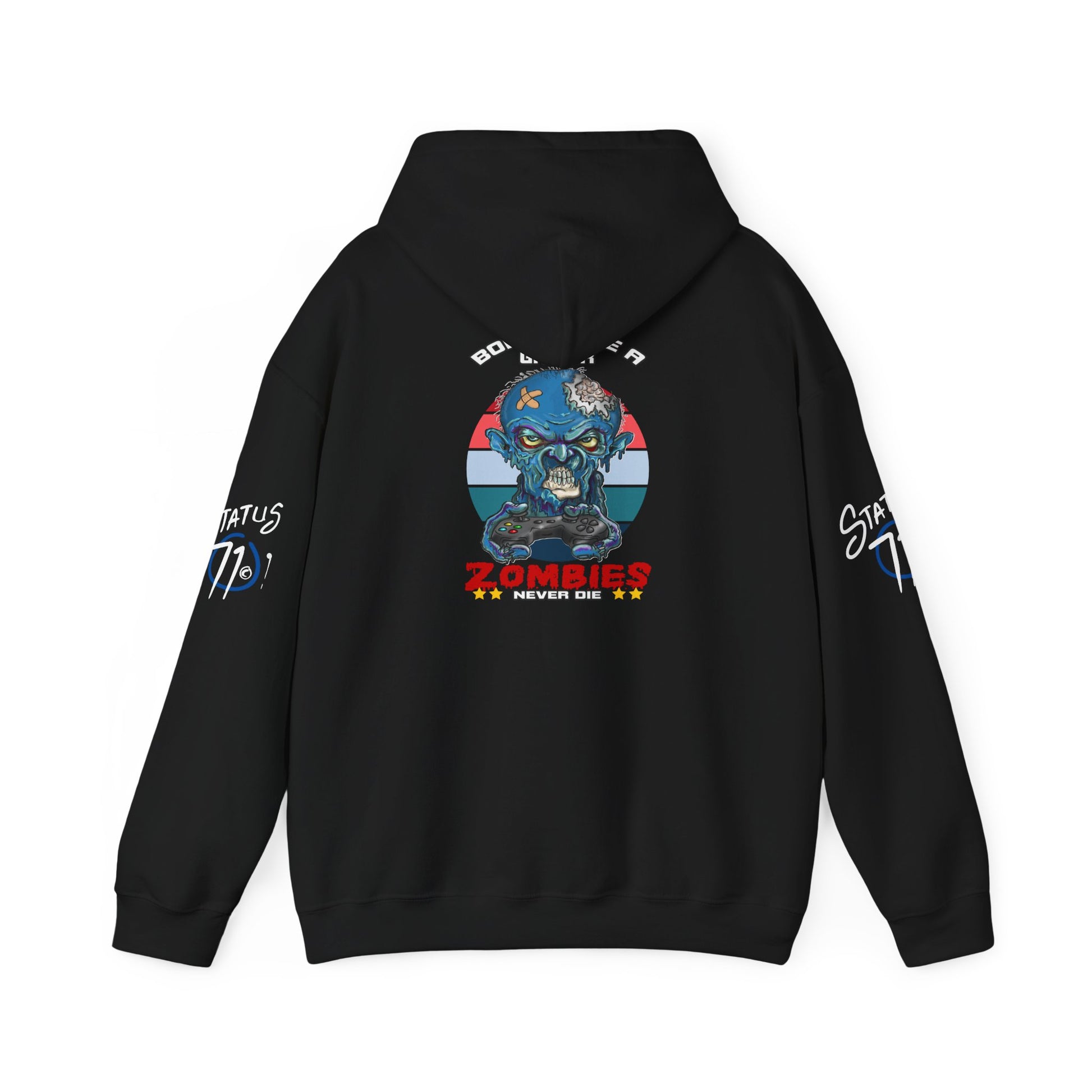 Funny Zombie Gaming Hoodie — Back Graphic Gaming Zombie Design