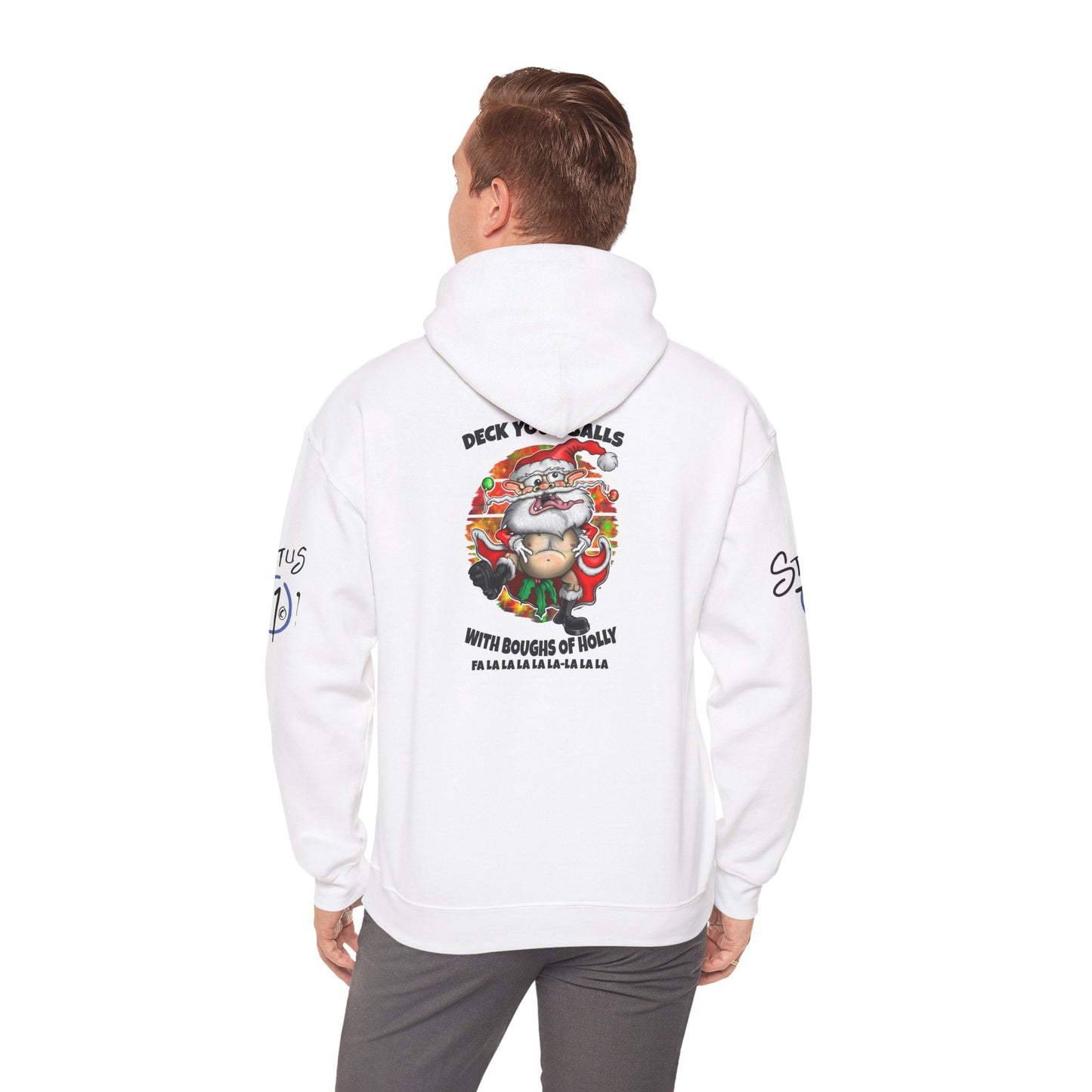 Christmas Crazy Santa Hoodie — “Deck Your Balls” Funny Holiday Pullover