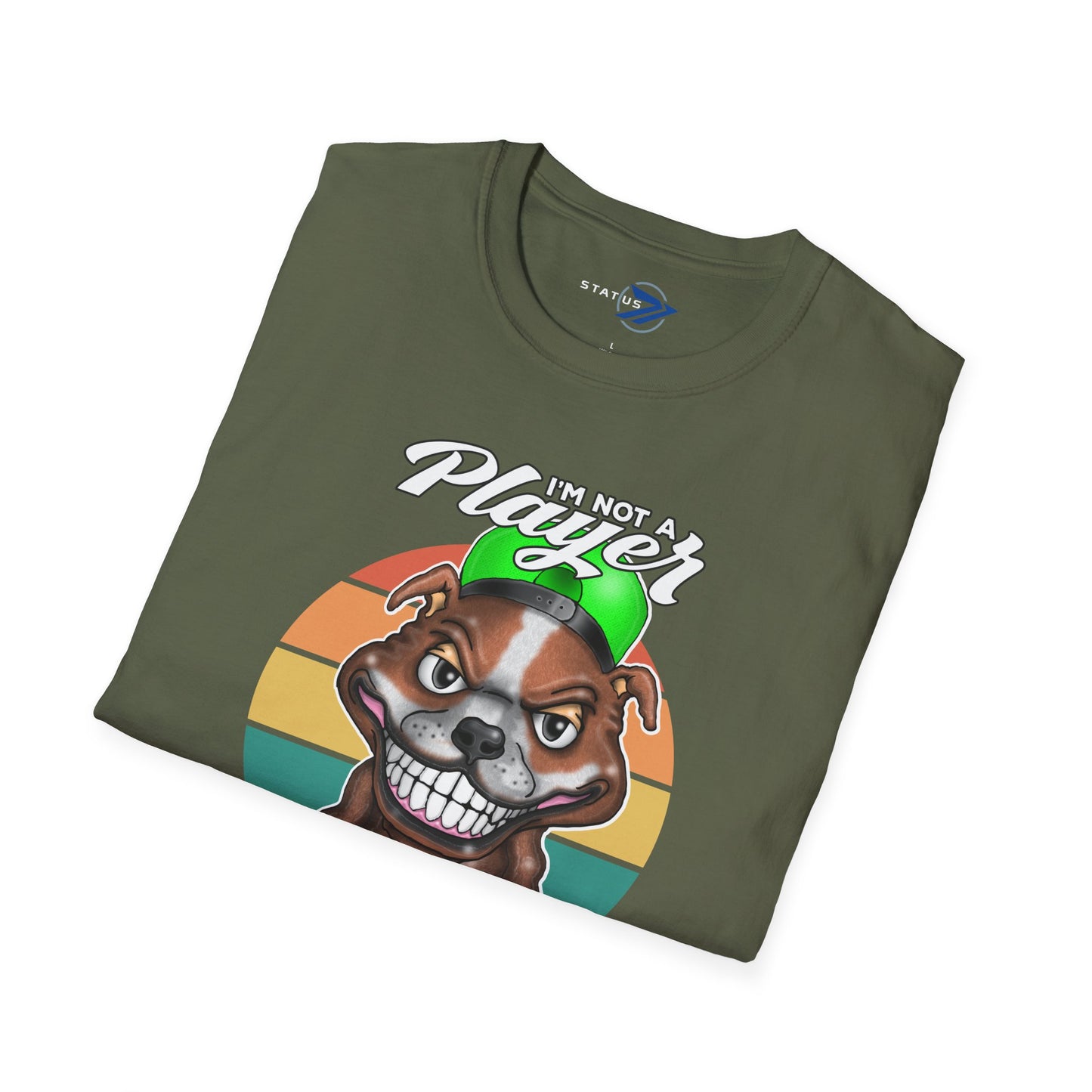 I'm Not A Player I'm A Slayer T-Shirt — Gamer Retro Pit Bull Graphic Tee
