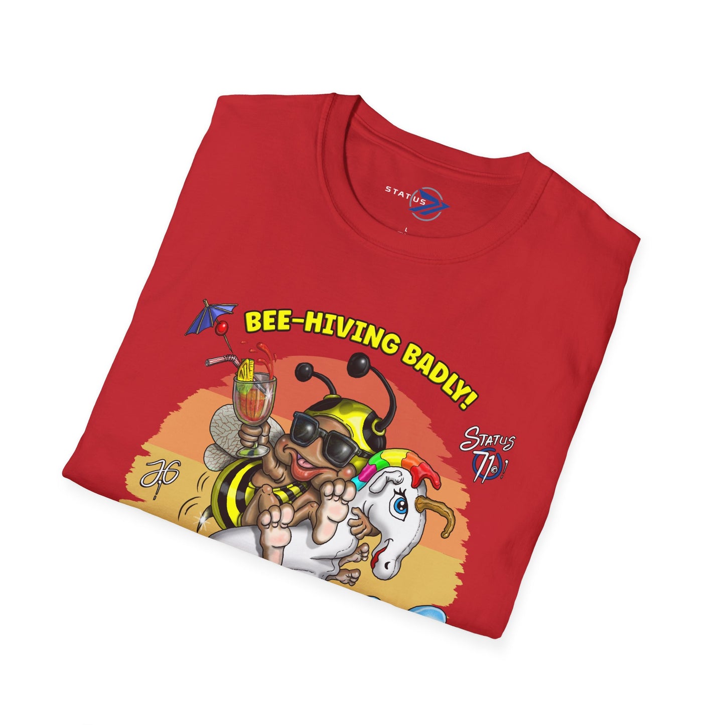 Summer Surf Party T‑Shirt — "Summer Time! Party Time!" Retro Surfing Bee Graphic