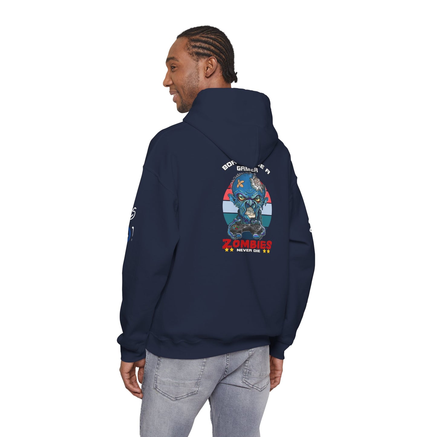 Funny Zombie Gaming Hoodie — Back Graphic Gaming Zombie Design