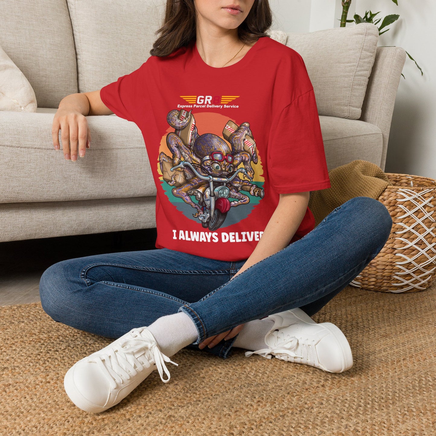 Delivery Octopus T-Shirt — "GR8 Express Parcel Delivery Service" Graphic Tee