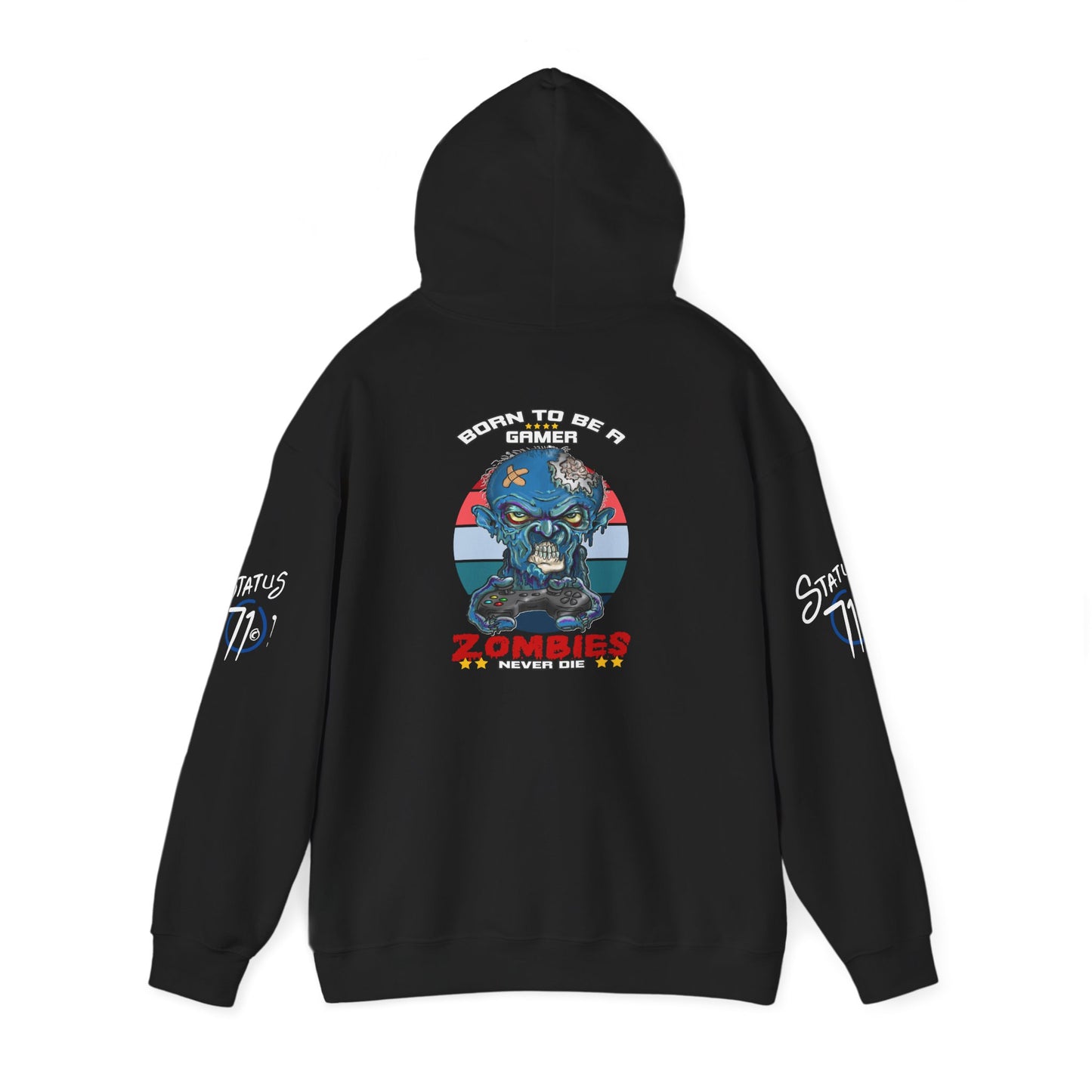 Funny Zombie Gaming Hoodie — Back Graphic Gaming Zombie Design