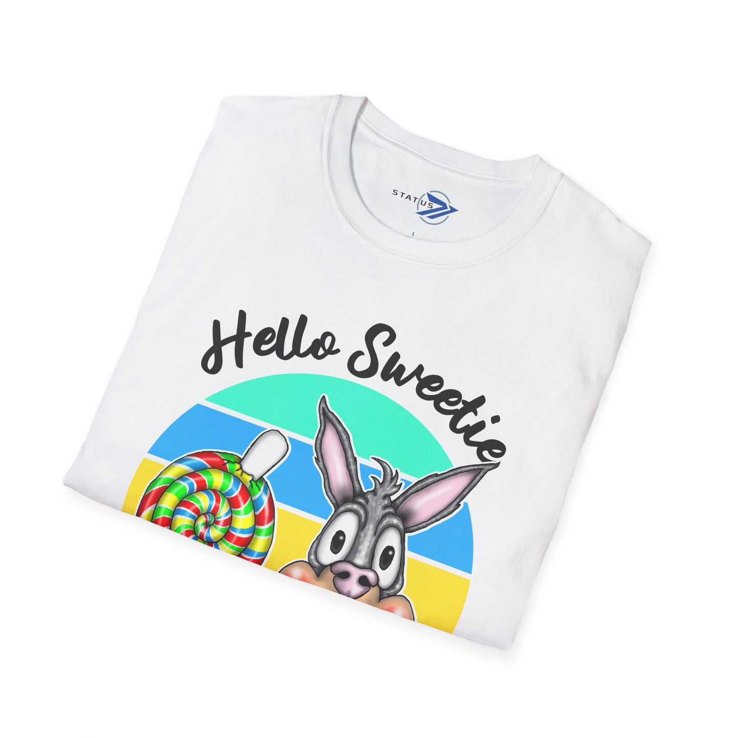 Hello Sweetie Bunny T-Shirt — Cute Rabbit with Lollipop Graphic