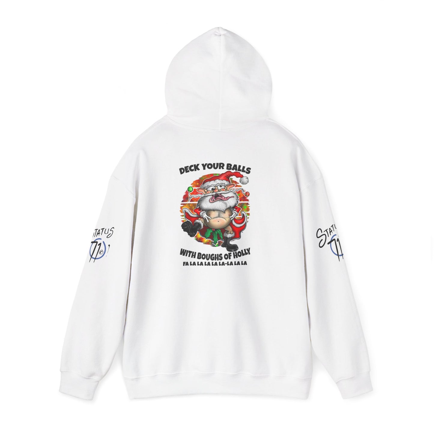 Christmas Crazy Santa Hoodie — “Deck Your Balls” Funny Holiday Pullover