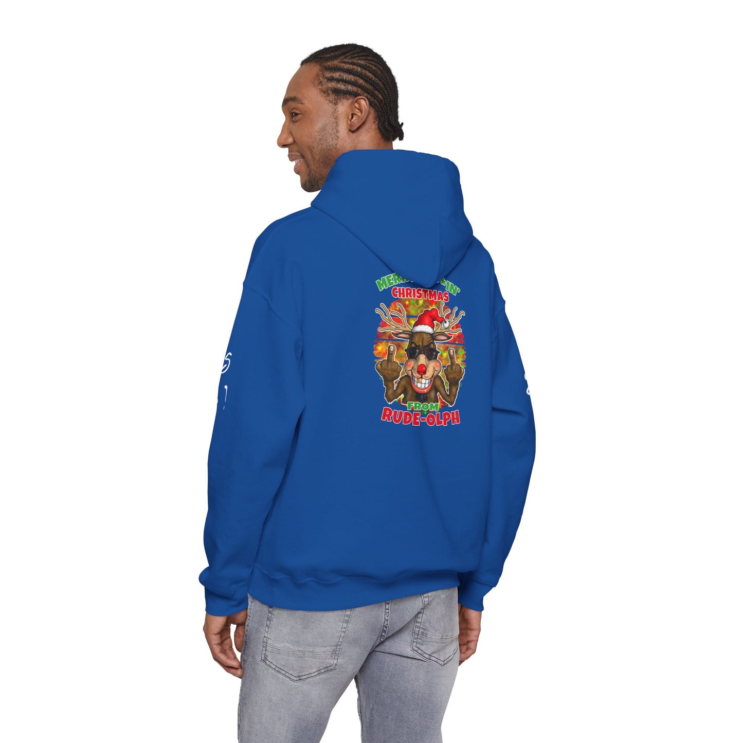 Christmas Rude Rudolph Reindeer Hoodie — Funny Holiday Pullover