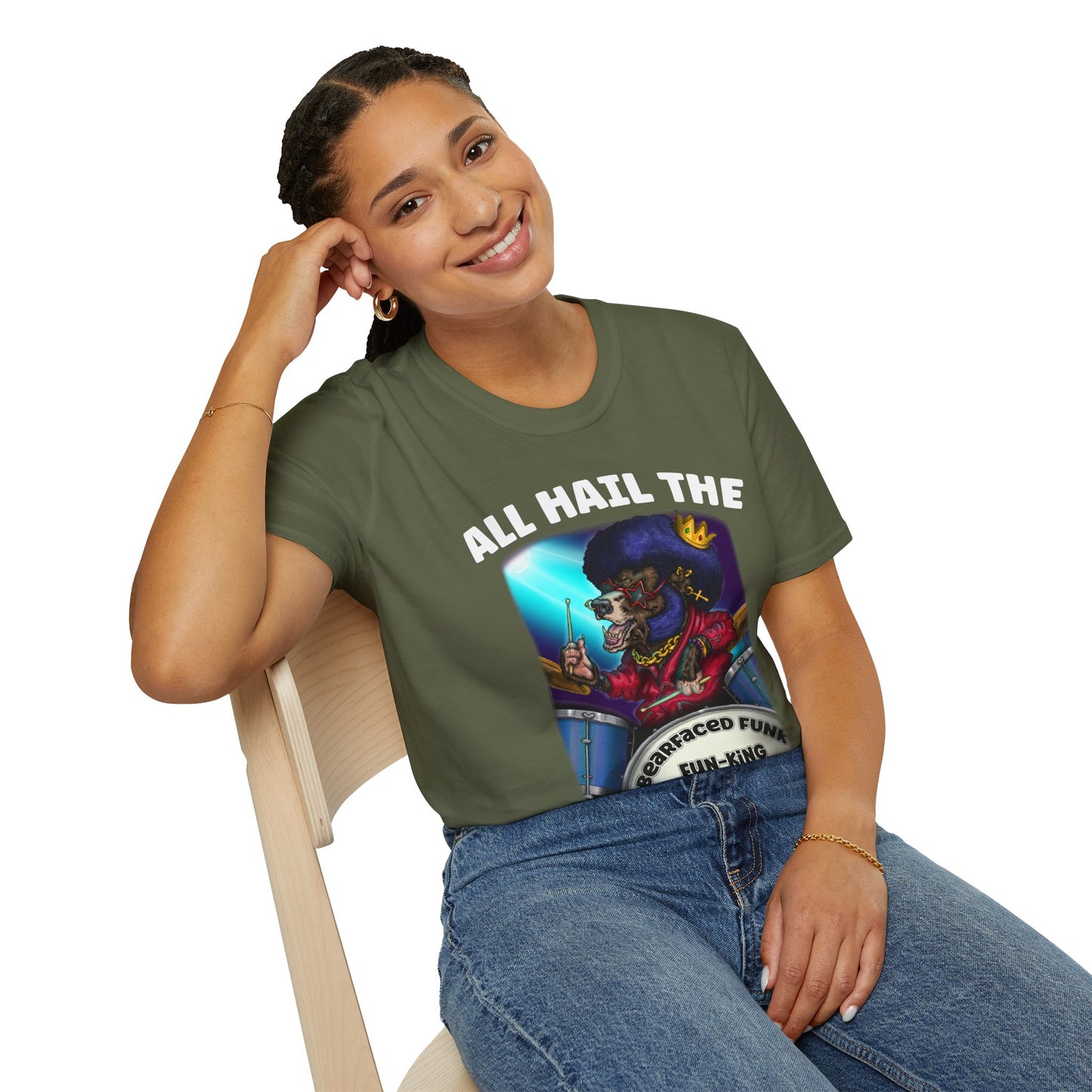 All Hail the Funking Drummer T-Shirt — Retro Funk Drum King Graphic Tee