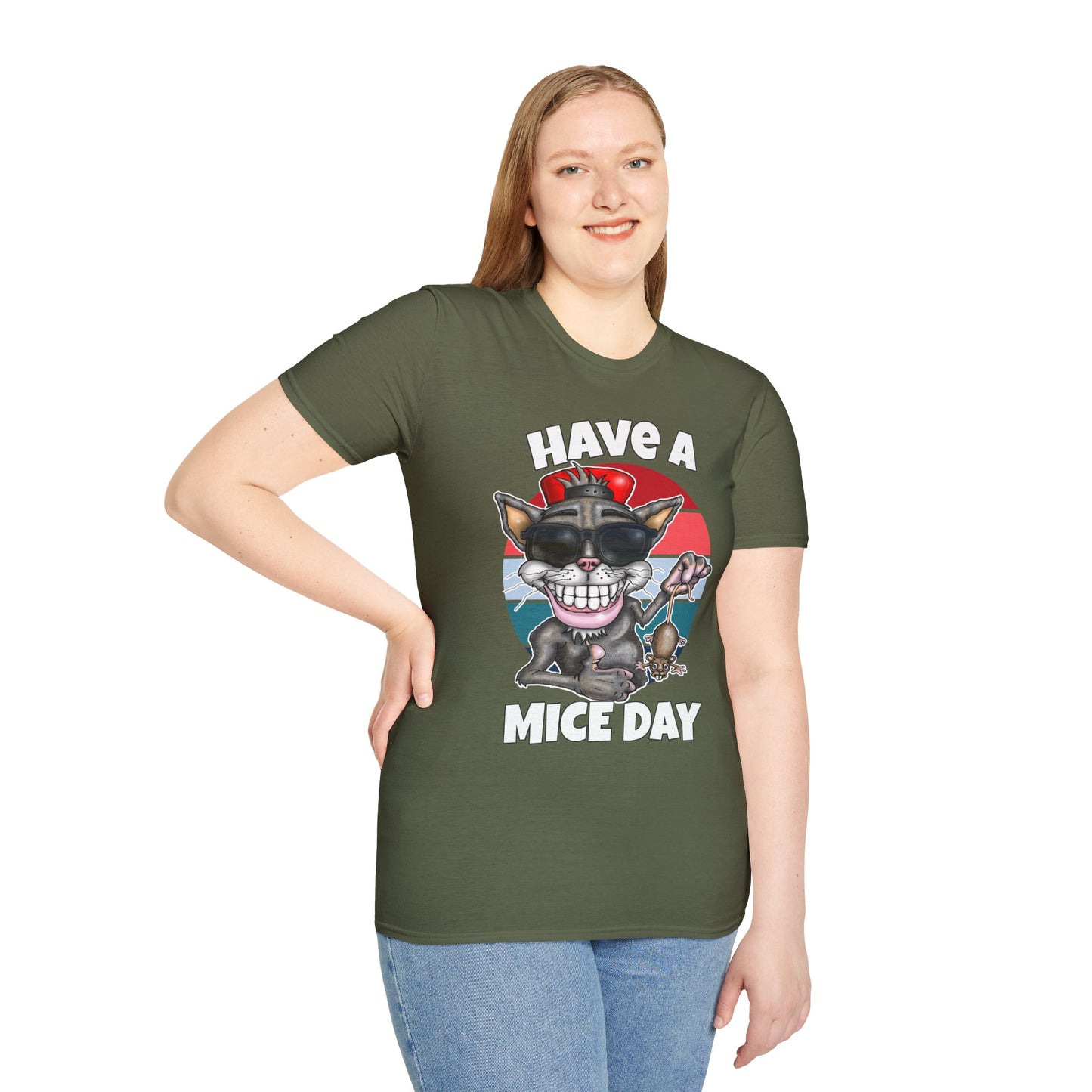Have a Mice Day Cat Graphic T-Shirt