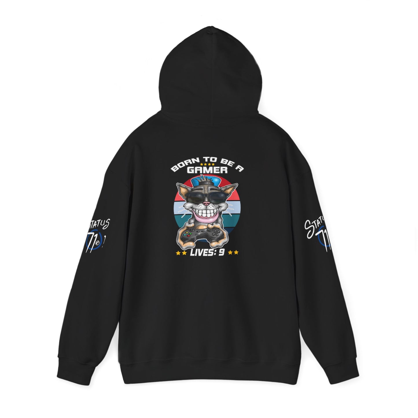 Gamer Cat Hoodie — Funny Gamer Cat Design on Back