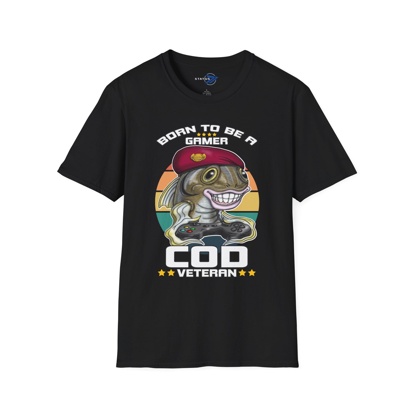 COD Veteran Gamer T-Shirt — "Born to Be a Gamer" Funny Fish Controller Tee