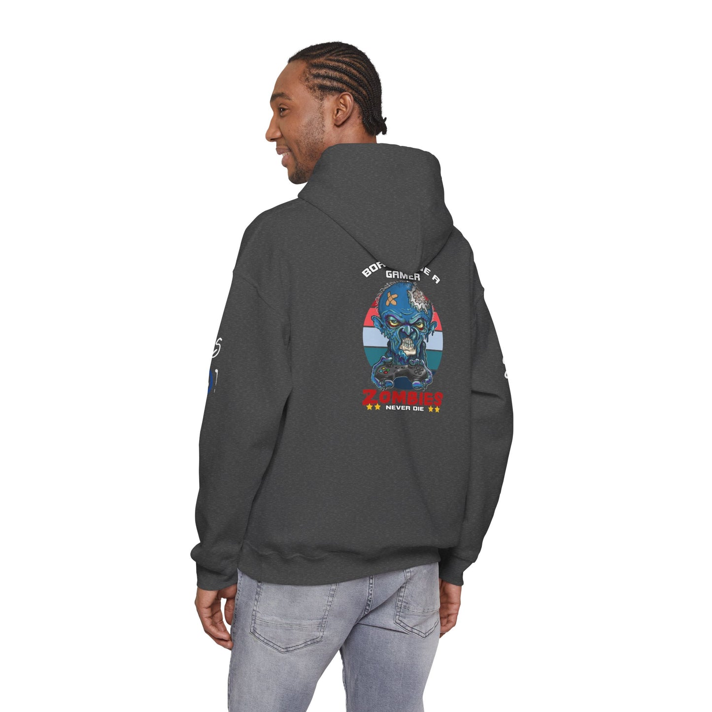 Funny Zombie Gaming Hoodie — Back Graphic Gaming Zombie Design