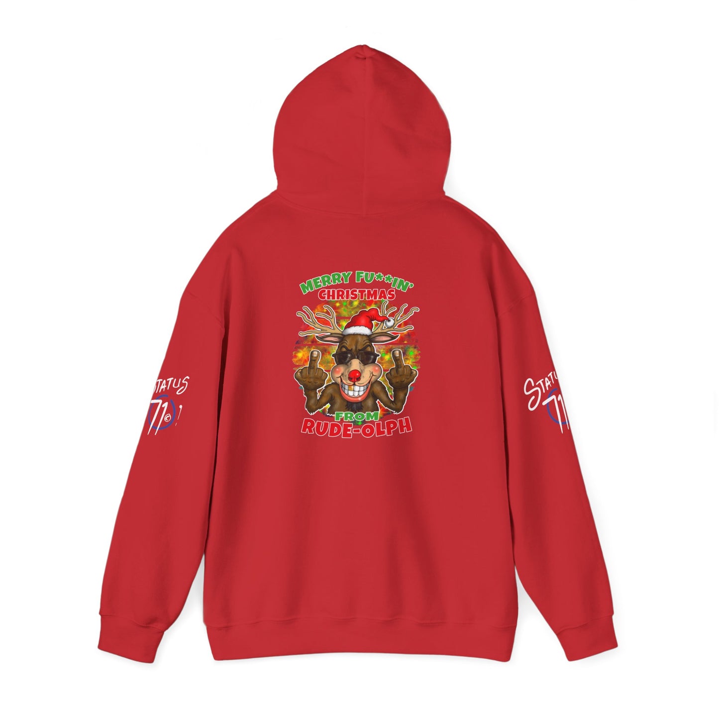 Christmas Rude Rudolph Reindeer Hoodie — Funny Holiday Pullover