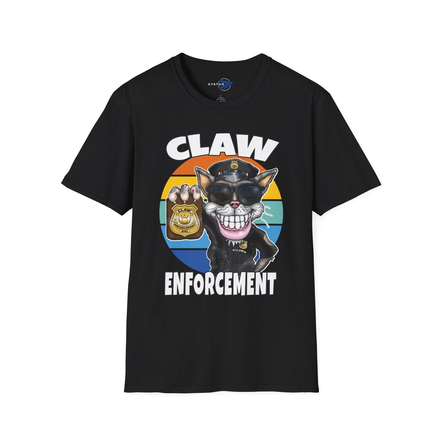 Claw Enforcement T-Shirt — Funny Police Cat Badge Tee