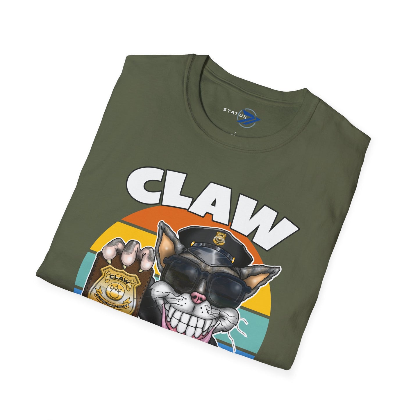 Claw Enforcement T-Shirt — Funny Police Cat Badge Tee